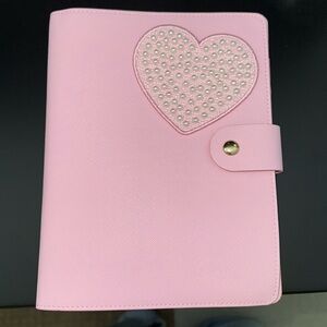 Flamingo Stoney Clover Lane SCL vegan leather notebook WITH sticky pearl patch